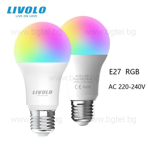 Wi-Fi Smart LED Лампа LIVOLO RGB+W 9W VL-SHQ012