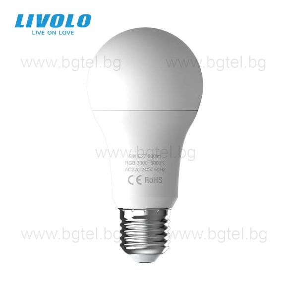 Wi-Fi Smart LED Лампа LIVOLO RGB+W 9W VL-SHQ012